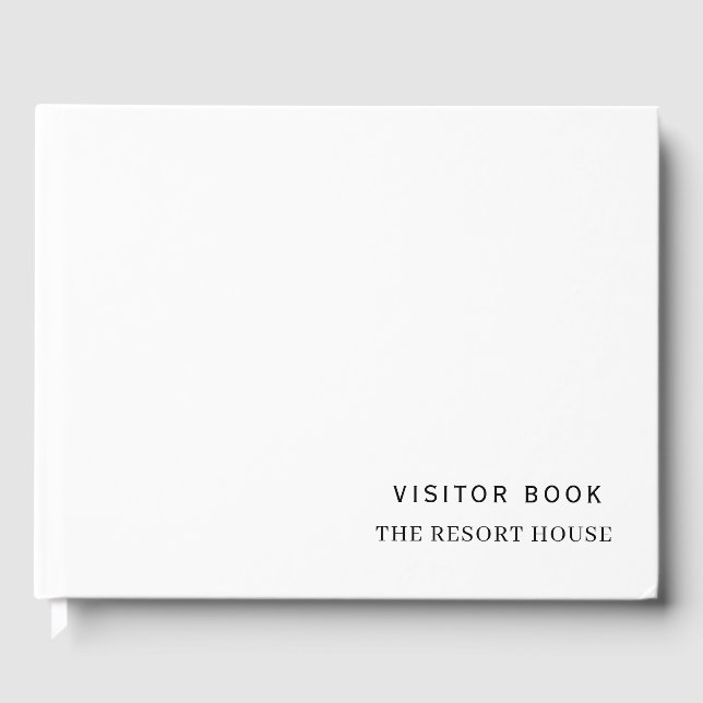 Visitas Blanco minimalista | Libro de Rótulos de Alquiler  (Anverso)