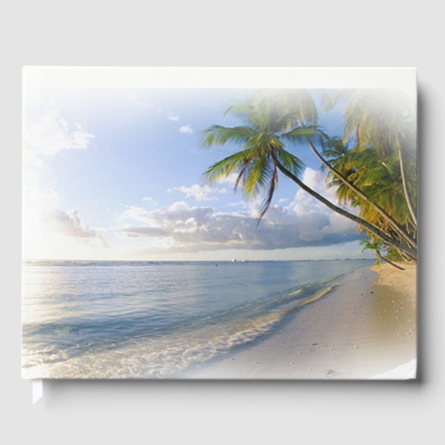 Visitas Boda costero tropical de playa o libro de ducha (Anverso)
