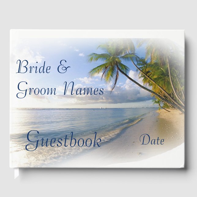 Visitas Boda costero tropical de playa o libro de ducha (Anverso)
