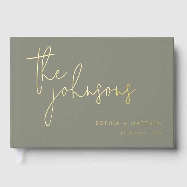 Visitas Boda de nombres personalizados de script libro de  (Anverso)