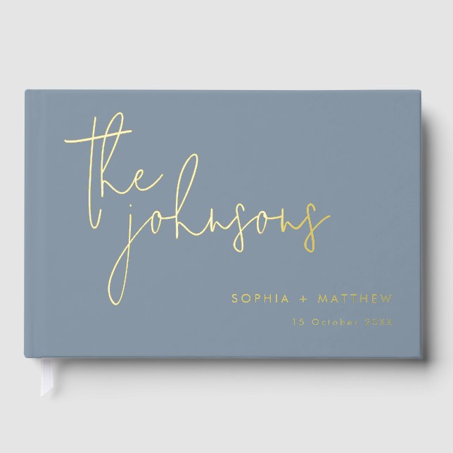 Visitas Boda de nombres personalizados de script libro de  (Anverso)