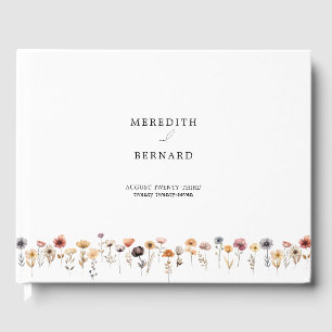 Visitas Boda floral colorido Libro de invitado Monograma