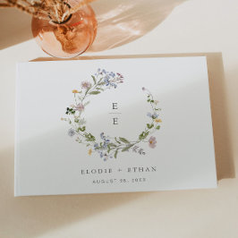 Visitas Boda floral moderno libro de invitado Wildflower B