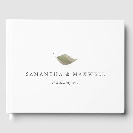 Visitas Boda Libro De Huéspedes Dusty Green Leaf