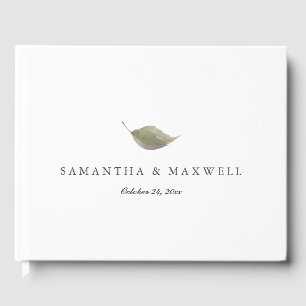 Visitas Boda Libro De Huéspedes Dusty Green Leaf