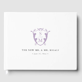 Visitas Boda Libro de invitado Monograma Escudo Lilac