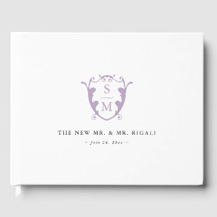 Visitas Boda Libro de invitado Monograma Escudo Lilac