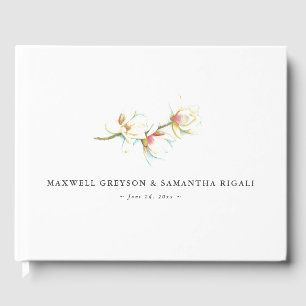 Visitas Boda libro invitado Flores de Magnolia blanca