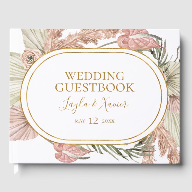 Visitas Boho Tropical Botanical | Libro de Bodas (Anverso)