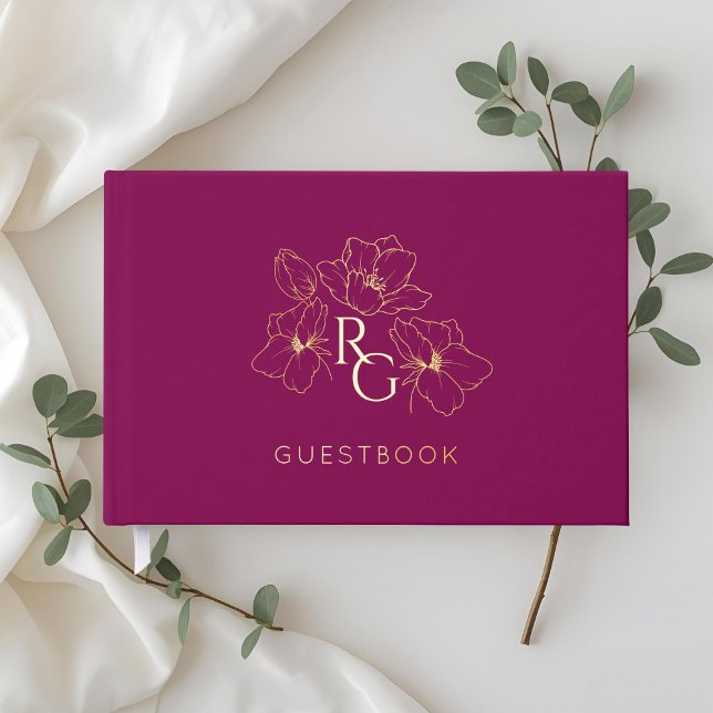 Visitas Borgoña | Moda Libro de Boda Monograma (Subido por el creador)