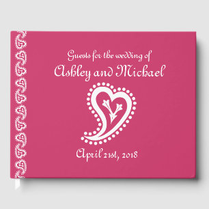Visitas Corazones de paisley dulces en un libro de invitad