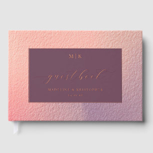 Visitas Cubierta elegante de ombre para libro de invitados