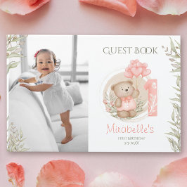 Visitas Cute Teddy Bear Primer Libro de la Foto de cumplea