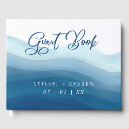 Visitas Diseño de acuarela de ajuste de onda azul | Libro 