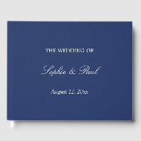 Elegante libro de Boda azul de la marina