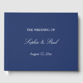 Visitas Elegante libro de Boda azul de la marina