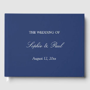 Visitas Elegante libro de Boda azul de la marina