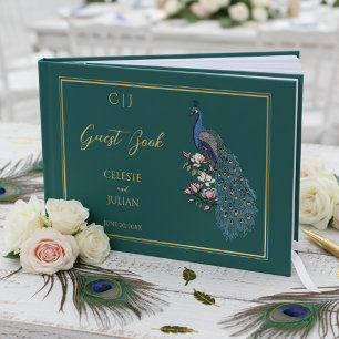 Visitas Elegante libro de Boda de fotografía Verde azulado