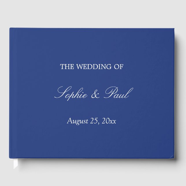 Visitas Elegante libro de Bodas azul oscuro (Anverso)