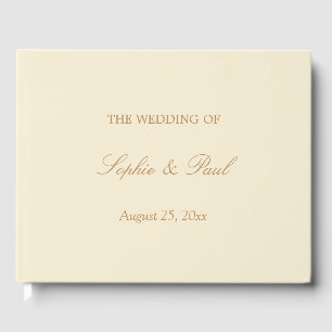 Visitas Elegante libro de Bodas beige dorado crema