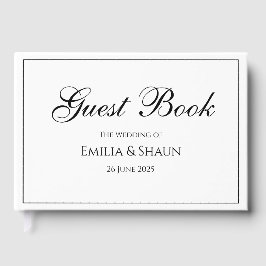 Visitas Elegante libro de Bodas blancos y negros