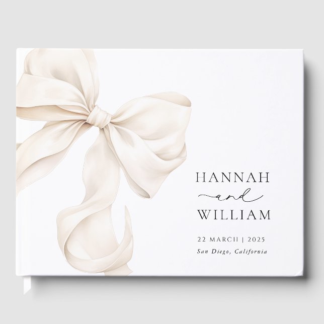 Visitas Elegante libro de Bodas Bow (Anverso)