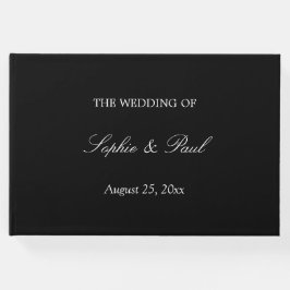 Visitas Elegante libro de Bodas de escritura blanca negra