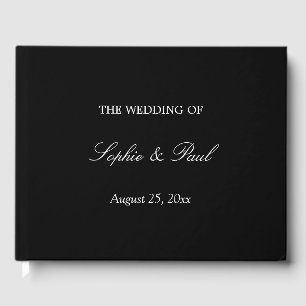 Visitas Elegante libro de Bodas de escritura blanca negra