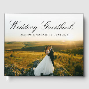 Visitas Elegante libro de bodas de foto de guión
