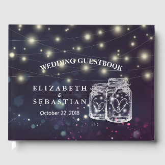 Visitas Elegante libro de Bodas de Mason Jar String Lights