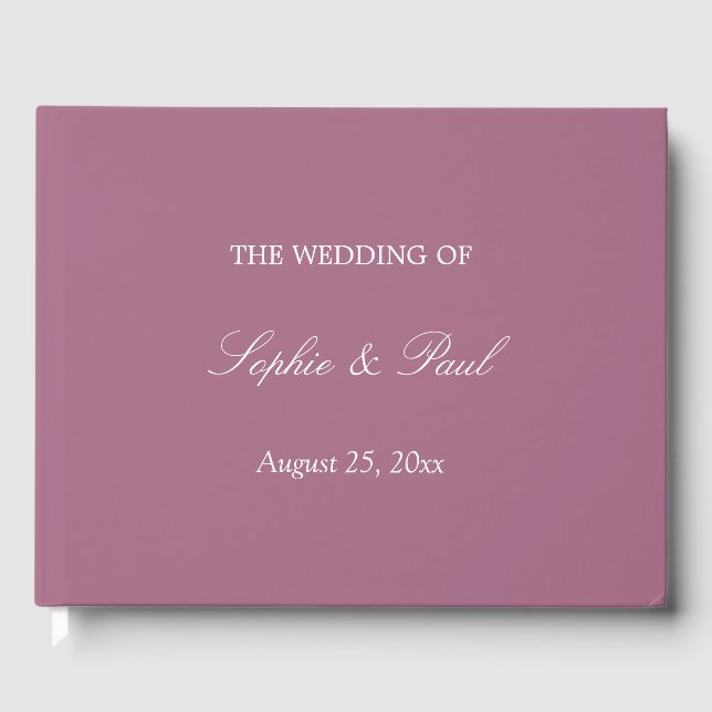 Visitas Elegante libro de Bodas de Mauve (Anverso)