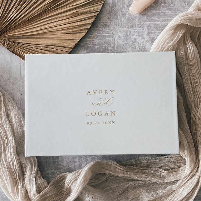 Visitas Elegante libro de Bodas de Monograma con Guión Dor (Subido por el creador)