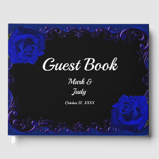 Visitas Elegante libro de Bodas de Rosas azules de Gótico