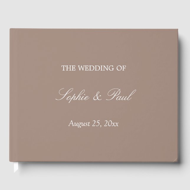 Visitas Elegante libro de Bodas de Taupe (Anverso)
