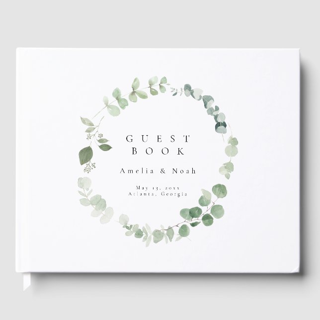 Visitas Elegante libro de Bodas de Verdor (Anverso)