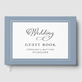 Visitas Elegante libro de bodas Dusty Blue Border