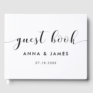 Visitas Elegante libro de bodas en blanco y negro