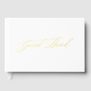 Visitas Elegante libro de Bodas en blanco y Relieve metali