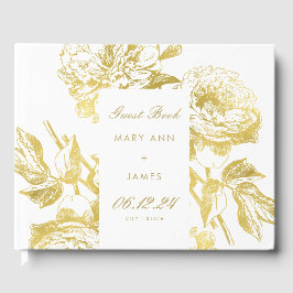 Visitas Elegante libro de Bodas florales de oro