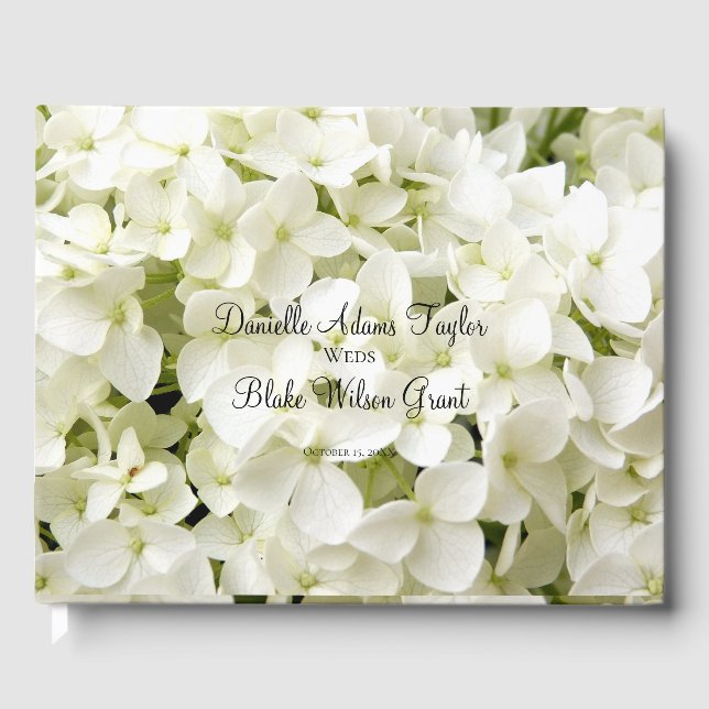 Visitas Elegante libro de Bodas florales Hydrangea blanca (Anverso)