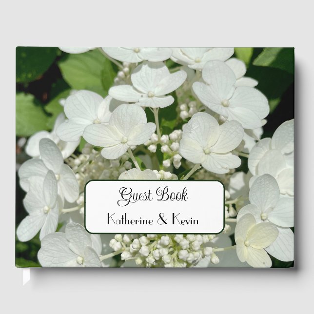 Visitas Elegante libro de Bodas florales Hydrangea blanca (Anverso)