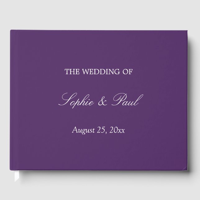 Visitas Elegante libro de Bodas morado oscuro (Anverso)