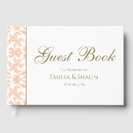 Visitas Elegante libro de Bodas Pastel Peach