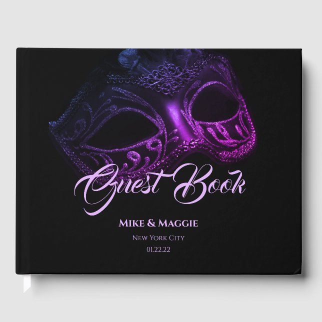 Visitas Elegante libro de Bodas por la noche (Anverso)