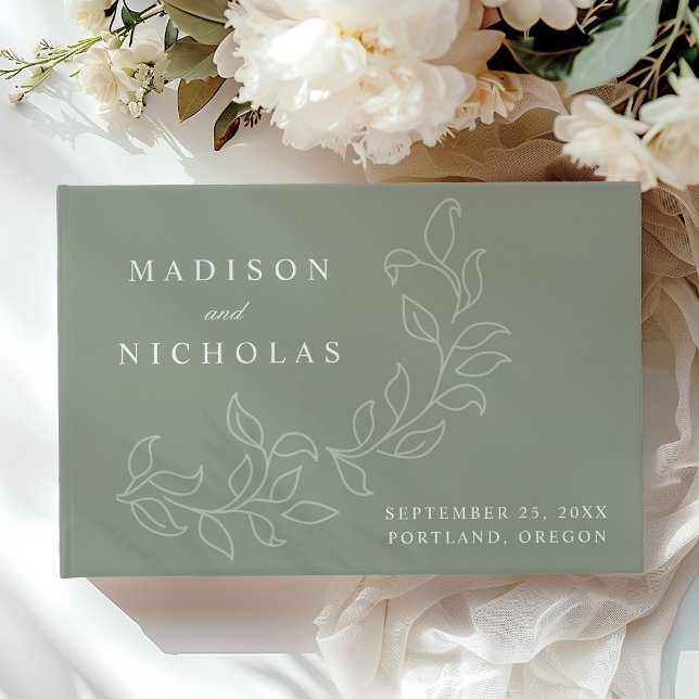 Visitas Elegante Libro de Firmas de Boda con Hojas de Salv (Subido por el creador)