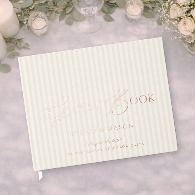 Visitas Elegante Libro de Invitados de Boda con Hoja de Or (Subido por el creador)