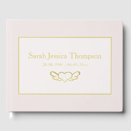 Visitas Elegante libro de oro y rosa de Rubor de condolenc