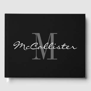 Visitas Elegante libro de personalizado blanco y negro en