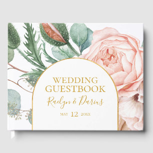 Visitas Elegante Rubor Floral Garden Libro de Bodas