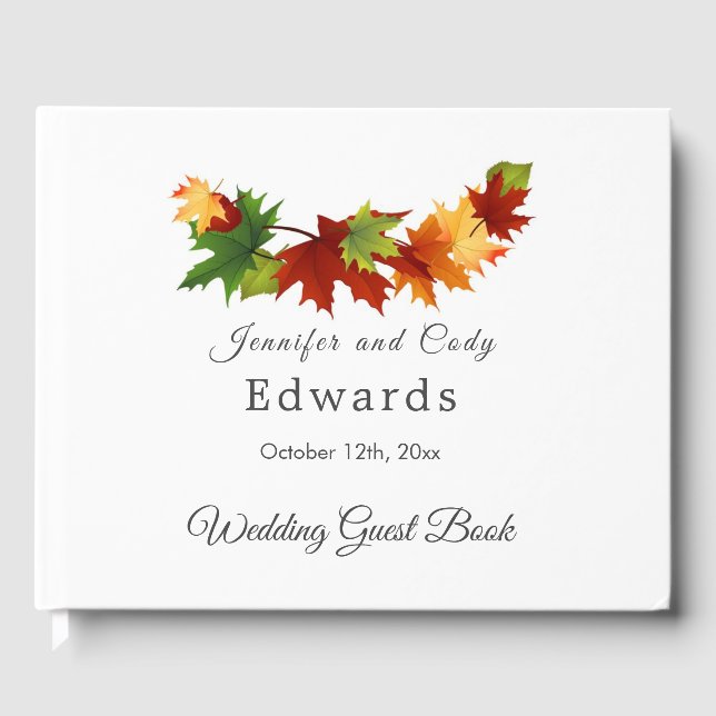 Visitas Fall deja libro de Boda con foto (Anverso)